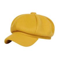Soft Warm Winter Painters Cap With Solid Color Cotton Newsboys Cabbie Hat For Women Casual Outfit Everyday Essential multi