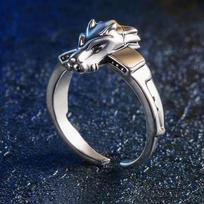 Anime Cartoon Digimon Digital Monster Ring Garurumon Unisex Cosplay Adjustable Angel Angewomon Rings Party Accessories Jewelry resizable gray