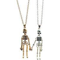 Skeletas Kaukolės Pakabukai Karoliai Porų Karoliai, Geriausio Draugo Karoliai, Punk Goth Kaukolės Karoliai, Helovino Aksesuarai 1 gray