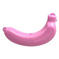 3 spalvų vaisių bananų apsaugos laikiklis Daugiafunkcis mielas dėklas laikymo konteinerio dėžutės dėklas Bananų dėklas Plastikiniai virtuvės įrankiai rožinė