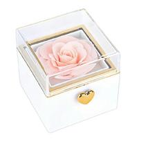Innovative Revolving Ring Box with Beautiful Flower Charm Jewelry Presentation Case Suitable for Special Surprises