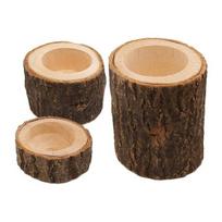 3 vnt. medinių kelmų žvakidžių votyvinėms, arbatinėms žvakutėms, kaimiškas kaimo namų svetainės, vonios kambario žvakidžių dekoravimas, stalo puošmena beige