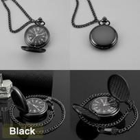 Vintage Mens Pocket Watch with Roman and Arabic Numerals Smooth Steel Quartz Movement 37CM Chain for Men Women juoda