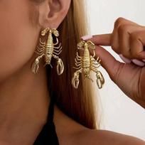 SHIXIN Exaggerated Lobster Drop Earrings for Women Punk Exquisite Ocean-Style Gold Color Metal Piercing Ear Party Jewelry Gift black