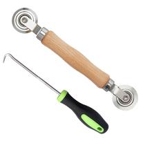 Screen Roller Tool with Remove Hook Spline Tool Screen Repair Tool Spline Roller for Installing Door Screen Window beige