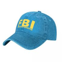 Fbi Full Body Inspector Washed Cotton Baseball Cap Adjustable Fit Classic Design For Daily Wear And Outdoor Activities gray