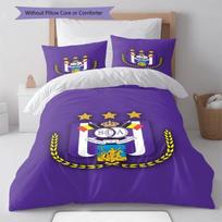 RSCA RSC Anderlecht Purple Crest Three Stars Print 3 Pieces Duvet Cover Set Belgian Football Bedding Bedroom Decor Without Pillow Core Comforter 135x200cm blue