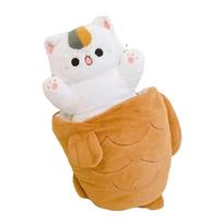 30-40cm Taiyaki Katės Pliušinis Žaislas Miela Lėlė Namų Dekoras Priklijuotas Gyvūnas Kūrybiškas Žuvies Pliušinis Mesti Pagalvę Gimtadienio Dovana Mergaitėms white