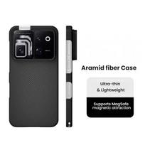 Aramidinių pluoštų dėklas Honor Robot Phone telefonui, suderinamas su Magsafe dėklu, magnetinis anglies pluošto dėklas Honor Robot Phone dėklui Honor Robot Phone black