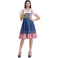 Vokietijos Bavarijos Dirndl suknelė Oktoberfest Costume Beer Maid Fancy Dress 2XL juoda