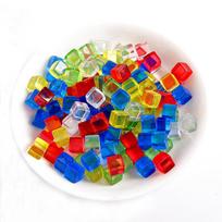 Mini 50Pcs Size Transparent Cube 10Mm Math Teaching Supplies Educational Sensory Training Toys Board Game Props blue
