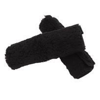 2Pcs Easy Install Sherpa Armrest Cover Thickened Warm Armrest Pad Non-Slip Seat Accessory Daily Use black
