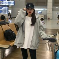 Women's Hooded Long Sleeve Loose Zip Up Hoodies Casual Solid Color Sweatshirts Lightweight Jackets 2XL abrikosas