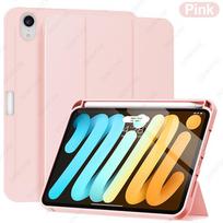 For iPad Mini 7 A17 Pro Case 2024, for iPad Mini 6 Case 2021 with Pencil Holder, Cover for iPad Mini 7th/6th Generation 8.3 inch rožinė