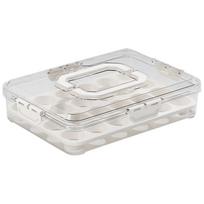 Velniško kiaušinio dėklai su dangteliu, Nešiojamas kiaušinių laikiklis, Sukraunamas plastikinis kiaušinių padėklas virtuvei, šaldytuvui, Laikykite, One Size white