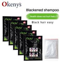 5 vnt. juodo plaukų dažymo šampūno pakuotė, tinkama naudoti tiek vyrams, tiek moterims 10pcs black