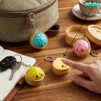 Cute Cartoon Steamed Bun Keychain Soft Stress Relief Light Up Pendant Fashion Accessory for Girls Bag Keys A4 brown