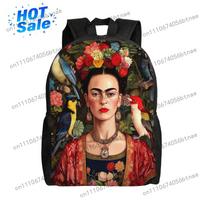 F-Frida K-Kahlo Gėlių Spaudos Kuprinė Estetiškos Kuprinės Mergaitės Treniruočių Spaudos Mokyklinės Kuprinės Individualus Kuprinė One Size black