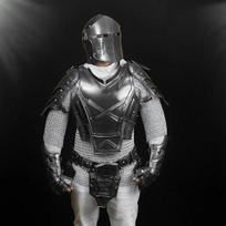 Legendinis Nykštukų Kalvės Juodinto Plieno Viso Kūno Viduramžių Šarvų Rinkinys Epiniam Kosplėjui, LARP Kolekcionieriams gray