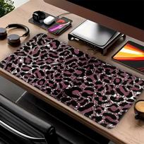 rubber Mouse Pad Desk accessories Game Console Pad Computer Laptop Pad Keyboard Mouse Pad office Pad Cute Leopard Print 220x180x2mm gray
