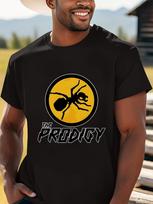Men's The Prodigy Graphic Cotton T-Shirt - Black Casual Crew Neck L brown