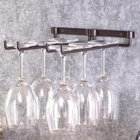 Double Row Design Stemware Holder Metal Wall Mounted Wine Rack Wine Glass Rack  Restaurant gray