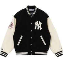 New Era MLB New York Yankees Button Long Sleeve Logo Letter Casual Comfortable Baseball Shirt Unisex tops Black White 14397890 M white