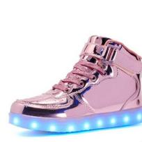 USB įkraunami LED šviečiantys sportbačiai, įsispiriami batai paaugliams, studentams Pink,33 gray