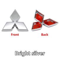 Automobilio vairo lipdukas 3D lipdukas Ženklelis Logotipas Aksesuarai Mitsubishi outlander Triton L200 ASX Mirage Pajero Eclipse Colt YG1 sidabras