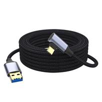 USB3.0 VR Link Kabelis, Suderinamas su Oculus Quest 2, Duomenų Perdavimas, Greitas Įkrovimas, Ilgesnis Ilgis, Skirtas PC VR Ausinėms 0.5m pilka