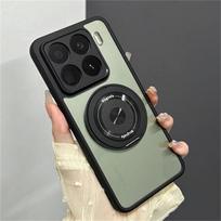 Magnetic Ring Stand Case For Xiaomi 17T Pro 15T Mi 15 T 5G For MagSafe Holder Matte Transparent Cover Protect Shockproof Bumper xiaomi 15T Pro black