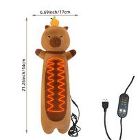 Elektrinis šildantis kilimėlis mėnesinių skausmams Mėnesinės Šildomas minkštas žaislas Kapibara Pliušas su šilta minkšta pilveliu žmonai Moterims brown