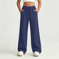 Big Girls' Color Elastic Waist Straight Wide Leg Sweatpants for Casual Athletic Wear 130