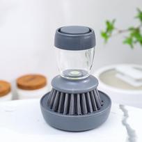 Indų šepetėlis su muilo dozatoriumi, Virtuvinių indų plovimo šveitiklių rinkinys su padėklu lašams rinkti gray