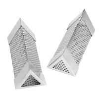 2Pcs BBQ Grill Smoker Tube Mesh Tube Pellets Smoke Box 6in Stainless Steel Barbecue AccessoryTrilateral white