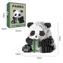 Kawaii panda mikodalelių statybiniai kaladėlių rinkiniai, pasidaryk pats mielų gyvūnų modeliai, kūrybiški kaladėlių žaislai vaikams, gimtadienio dovanos No box gray