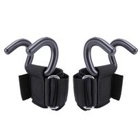 2 Pcs Weight Lifting Hook 330lbs Load Bearing Fitness Wrist Strap Hand Grip Support for Deadlift Pull Up black