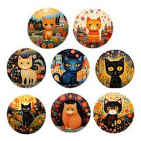 8PCS Coasters, Colorful Wood with Non-Slip Coasters, Heat Insulation Waterproof Drink Holder, for Home Office Dining Table J black