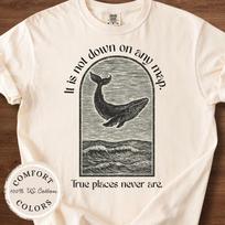 Moby Dick  Quote T-Shirts, Retro Killer Whale Pattern Shirts, Animal Art T-Shir XXXL gray