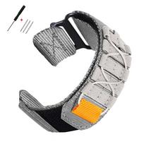 Dryžuota nailoninė riešo laikrodžio apyrankė 20mm 22mm Universalus pakeitimo dirželis Sportinio laikrodžio dirželis vyrams Apyrankės Diržo Aksesuarai 22mm mėlyna