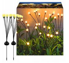 2x Solar lamp, 6 LED balls, driven into the garden, swingi