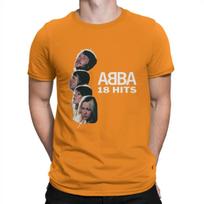 18 hits Man's TShirt A-ABBA Band O Neck Short Sleeve 100% Cotton T Shirt Funny Top Quality Gift Idea XL pink