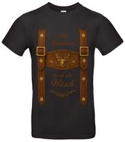 Lederhosen marškinėliai vyrams  Juokingas Oktoberfest aprėžalas su šūkiu Unisex marškinėlis XXXL brown