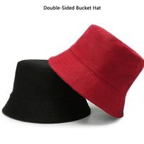 Unisex Oversize Cotton Bucket Hat For Big Head, Double Sided Design For Sun Protection And Breathability, Available In Multiple Colors Black Red red