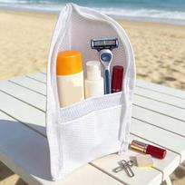 Large Capacity Cosmetic Bag Waterproof Space Saving Travel Foldable Toothbrush Toiletry Pouch Zipper Closure Vertical Standing pilka spalva
