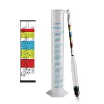 3 Skalės hidrometras Gaminantis trigubos skalės hidrometrą &250ML Matavimo cilindras Bandymui alui ir vynui, namų alaus darymui white