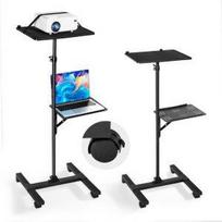 VEVOR Projector Stand, 2 Shelves Laptop Floor Stand, Projector Stands Table with Adjustable Height 860 to 1360mm 50 x 45 x 136 cm