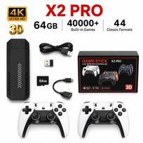 Naujas X2 Pro žaidimų lazdeliukas 44/45 emuliatoriai 50000+ retro žaidimai Įkraunamas belaidis valdiklis Namų televizorius 2/4 žaidėjai Vaikų dovana AA-Battery black