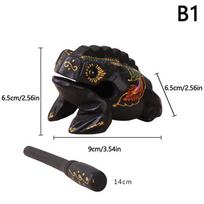 Laimingas Tailandas Mediena Tailandas Tradiciniai amatai Mediniai Lucky Croaking muzikos instrumentai Namų biuro stalo dekoras Lucky Frog Amatai B1 black
