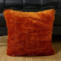 Luxurious Velvet Cushion Cover for Sofas - Solid Color, Long Pile 43x43cm cover only brown